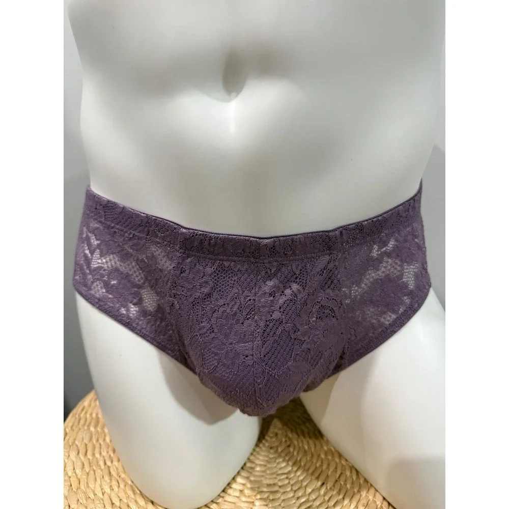 Cosabella Men's Never Say Never Comfort Micro Lace Brief Himalayan Sky L